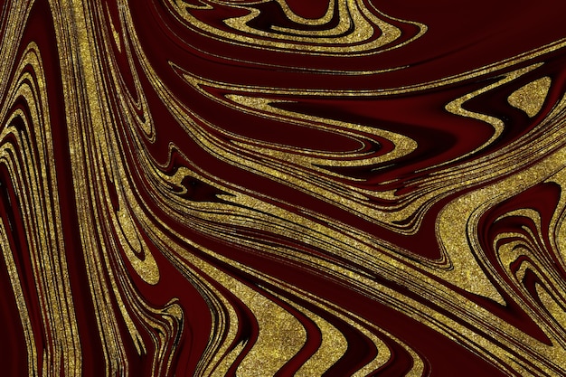 Fondo abstracto de mármol rojo y dorado