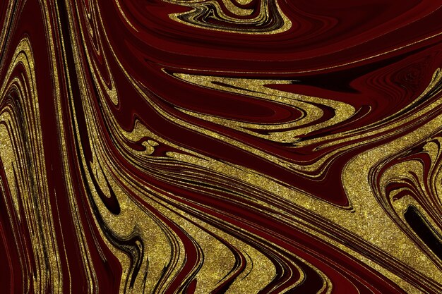 Fondo abstracto de mármol rojo y dorado