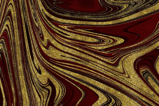 Fondo abstracto de mármol rojo y dorado