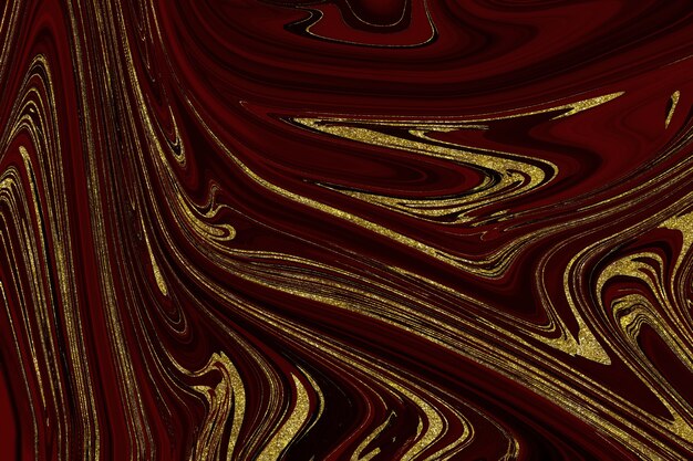 Fondo abstracto de mármol rojo y dorado