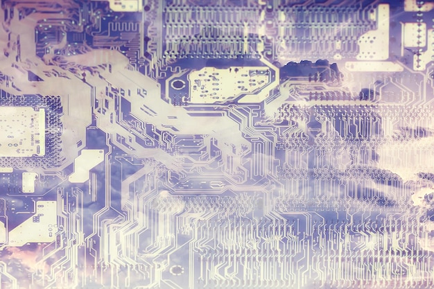 fondo abstracto de microelectrónica / desarrollo de fondo de la industria del concepto de tecnología moderna