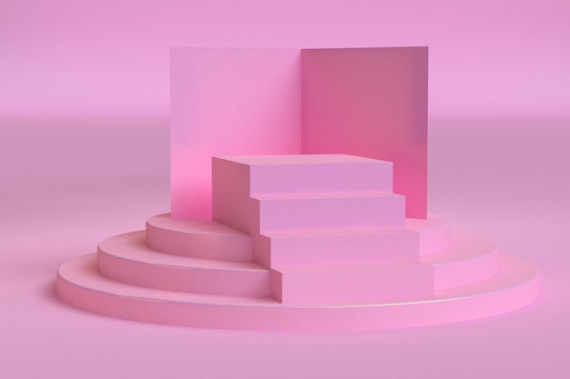 El fondo abstracto minimalista, figuras geométricas primitivas, colores pastel, render 3D.