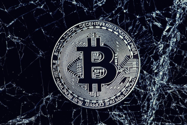 Fondo abstracto de moneda Bitcoin de cryptocurrency