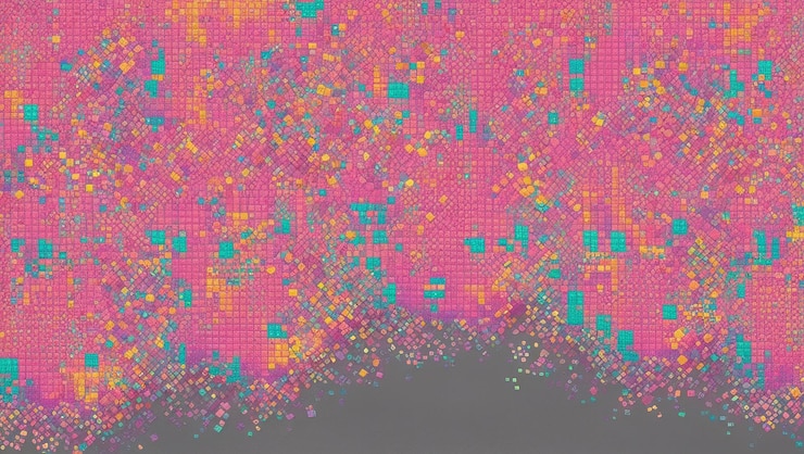 Foto fondo abstracto de mosaico pixelado con pequeños cuadrados multicolores