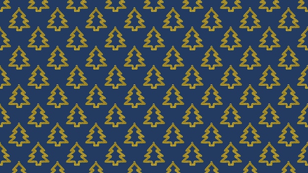 Fondo abstracto de muchos árboles de Navidad de oro sobre azul oscuro