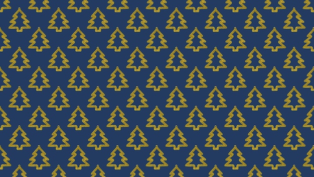 Fondo abstracto de muchos árboles de Navidad de oro sobre azul oscuro