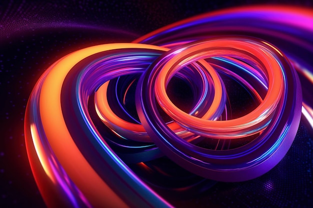 Fondo abstracto multicolor de un tubo flexible en movimiento generado por Ai