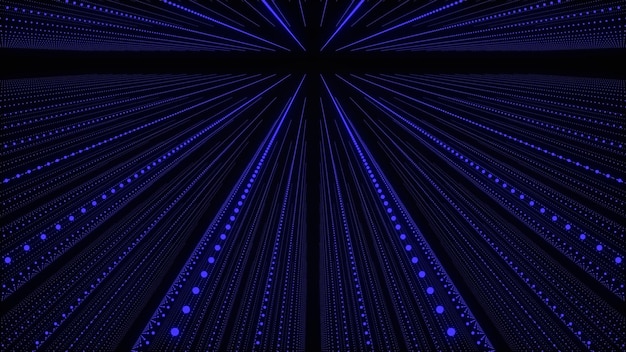 Fondo abstracto musical Corredor de ondas de sonido Entrelazado de partículas de sonido Representación 3d