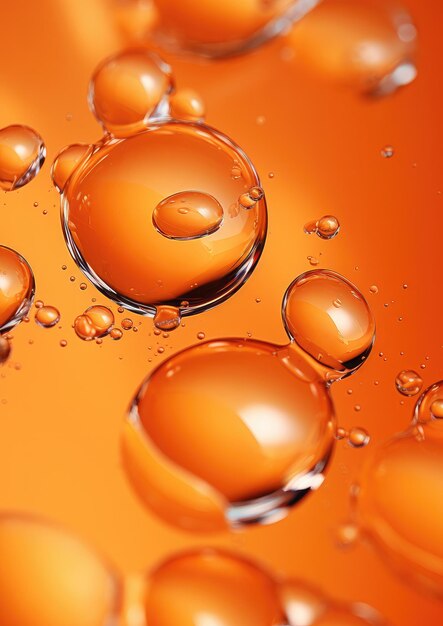 Fondo abstracto naranja con gotas de agua IA generativa