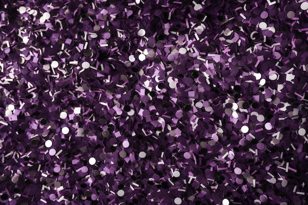 Fondo abstracto de navidad de textura de purpurina púrpura cerca de textura de purpurina púrpura