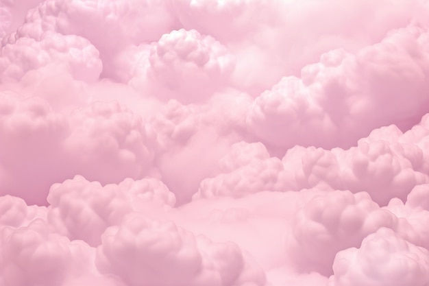 Fondo abstracto de nubes esponjosas rosas en el cielo