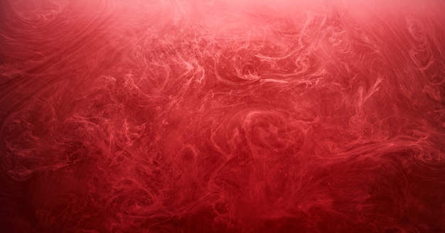 Fondo abstracto del océano rojo, pinturas rubí en el agua, papel tapiz escarlata humo brillante vibrante