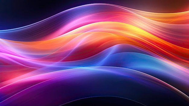 Fondo abstracto de onda 3D para papel tapiz de tecnología empresarial IA generativa