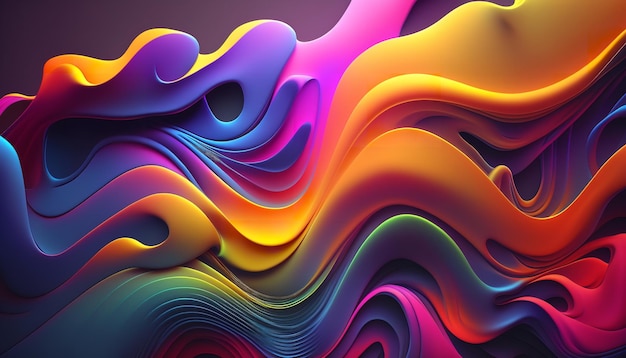 Fondo abstracto de una onda horizontal abstracta en color Ai generativo