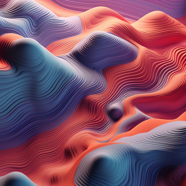 Fondo abstracto con ondas 3d