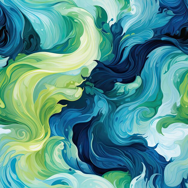 Fondo abstracto con ondas coloridas de pintura que se asemejan a azulejos de agua