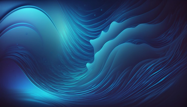 Fondo abstracto Ondas de fluido azul generadas por IA