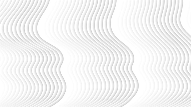 Fondo abstracto con ondas geométricas de papel liso blanco