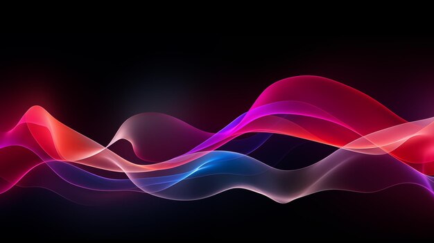 fondo abstracto con ondas de luz coloridas en un fondo negro