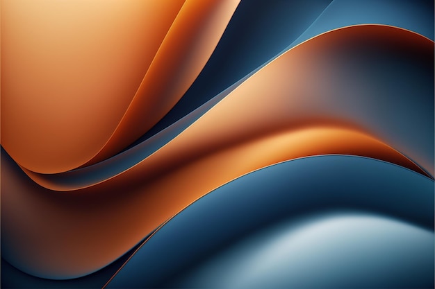 fondo abstracto con ondas naranja y azul generativo ai