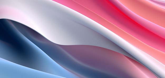 Fondo abstracto de ondas rosas y azules con un fondo blanco ai generativo
