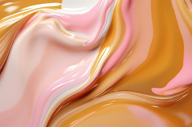 Fondo abstracto ondulado brillante dorado y beige AI generativa