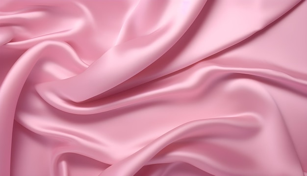 Fondo abstracto ondulado realista tela de seda rosa delicada y elegante