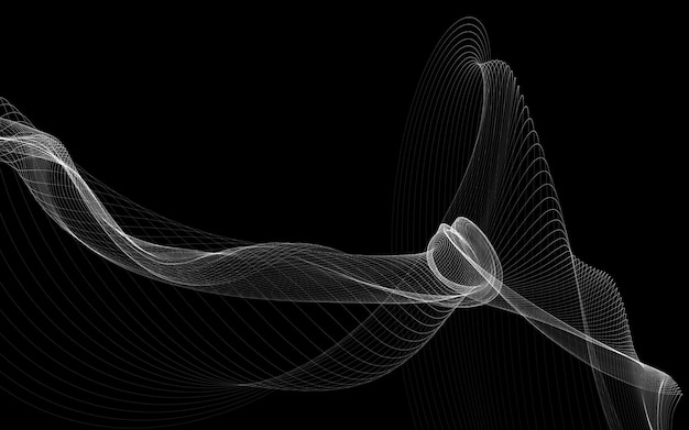 Fondo abstracto oscuro con un fondo abstracto de ondas abstractas brillantes