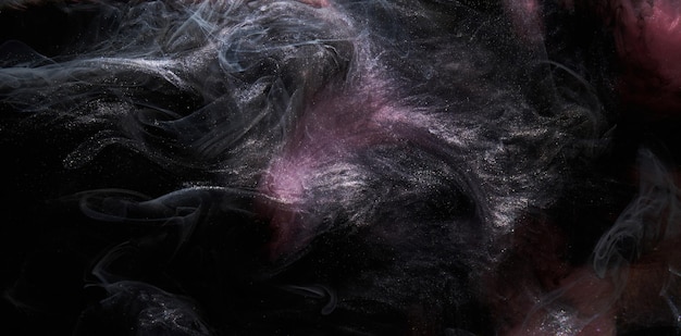 Fondo abstracto oscuro multicolor lujo humo negro pintura acrílica explosión submarina tinta cósmica remolino