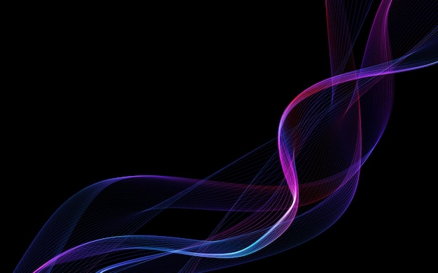 Fondo abstracto oscuro con una onda abstracta brillante