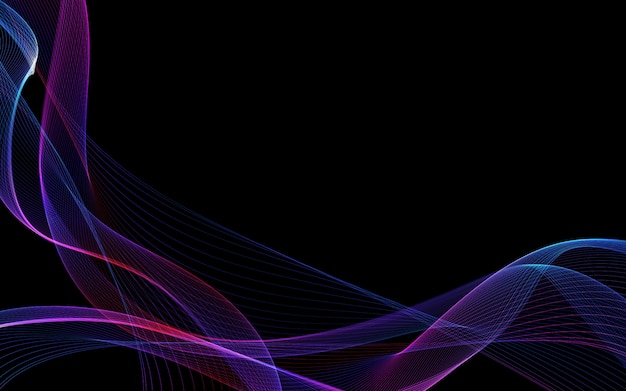 Fondo abstracto oscuro con una onda abstracta brillante