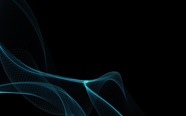 Fondo abstracto oscuro con una onda abstracta brillante