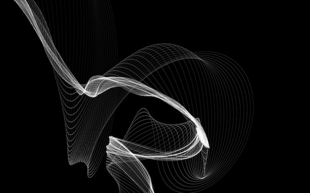 Fondo abstracto oscuro con ondas abstractas brillantes, fondo abstracto