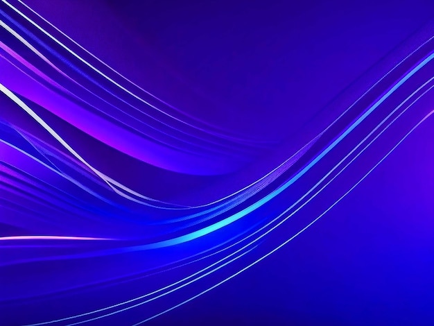 Fondo abstracto oscuro con ondas brillantes Elemento de diseño de línea móvil brillante Morado azul moderno