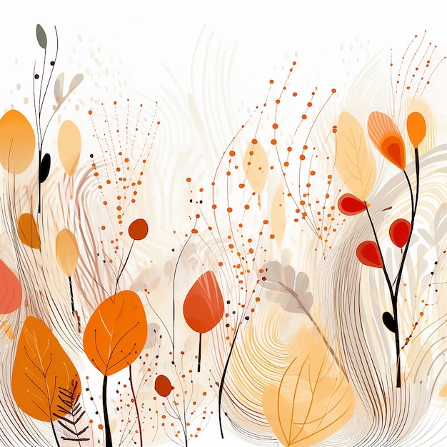 fondo abstracto de otoño con líneas orgánicas