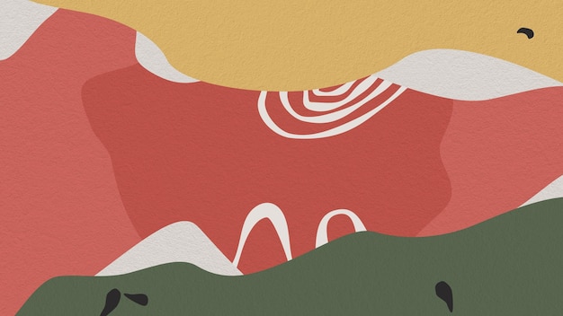 Fondo abstracto pastel con formas de color rojo verde beige y amarillo de moda foto de alta calidad