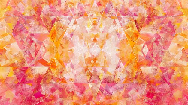 Fondo abstracto con un patrón geométrico El patrón está hecho de triángulos y cuadriláteros en tonos de rosa y naranja