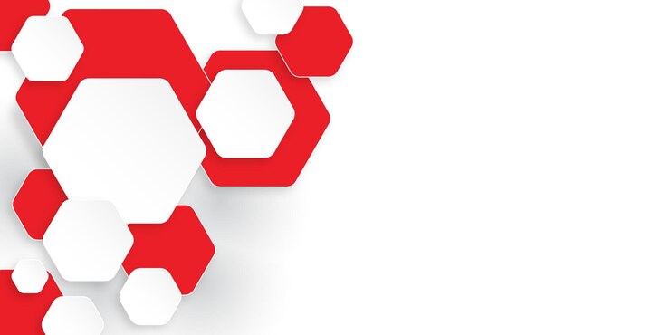 Foto fondo abstracto de patrón de hexágonos rojos y blancos