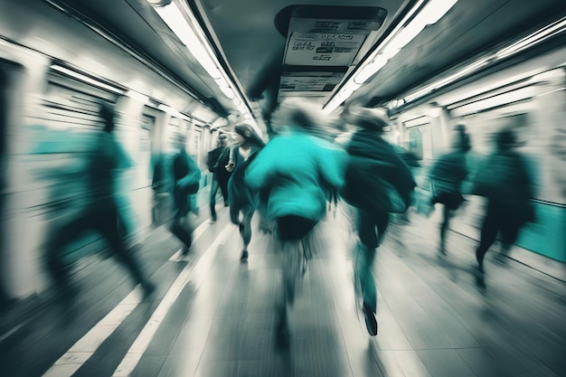 fondo abstracto de personas en el metro