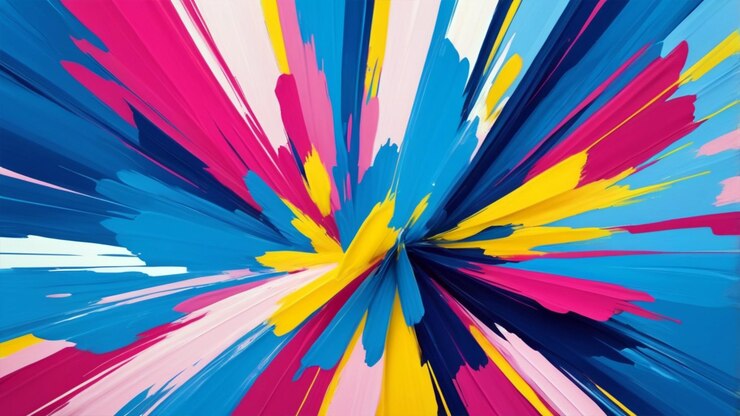 fondo abstracto con pinceladas audaces en colores vibrantes como azul, rosa y amarillo