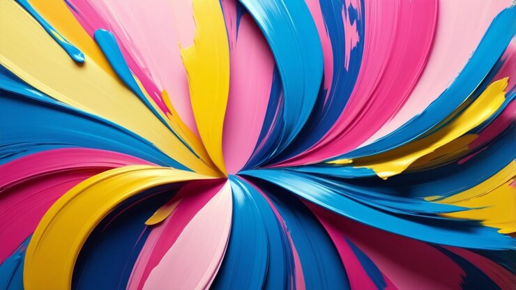 fondo abstracto con pinceladas audaces en colores vibrantes como azul, rosa y amarillo