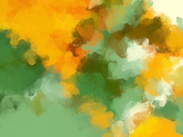 Fondo abstracto de pintura de aceite de pincel en amarillo verde colorido