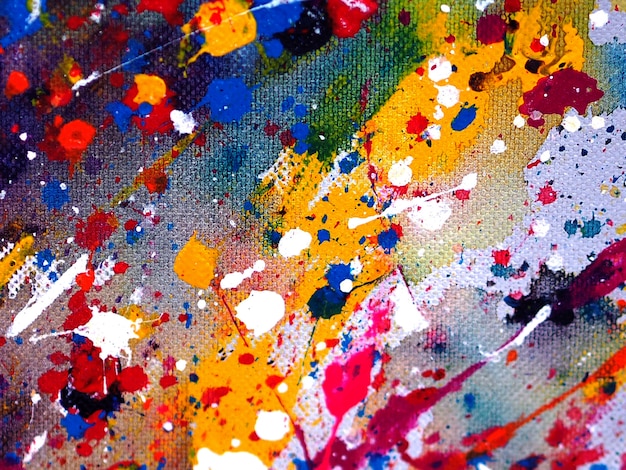 Fondo abstracto de la pintura de la acuarela de las gotas coloridas.