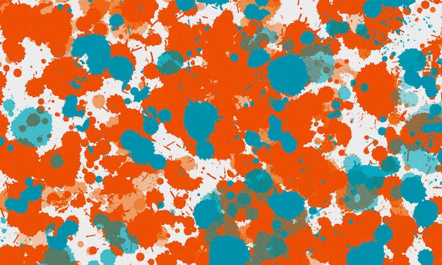 Fondo abstracto de pintura de acuarela de textura de papel de color naranja y azul colorido