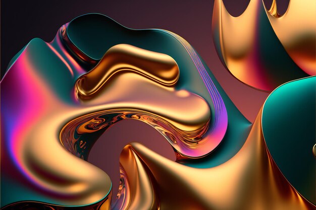 Fondo abstracto de pintura de ilustración digital creativa de formas líquidas