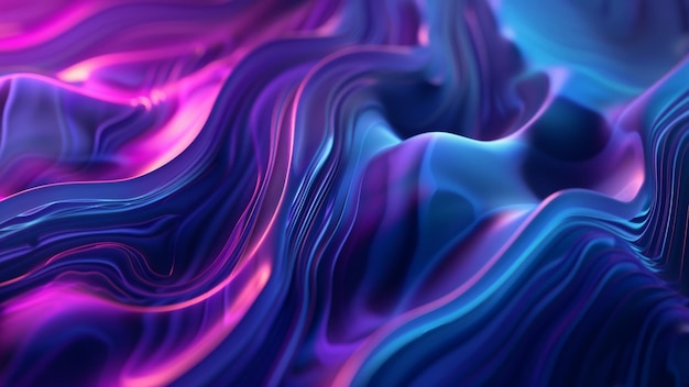 fondo abstracto de pintura líquida azul y púrpura renderización 3D