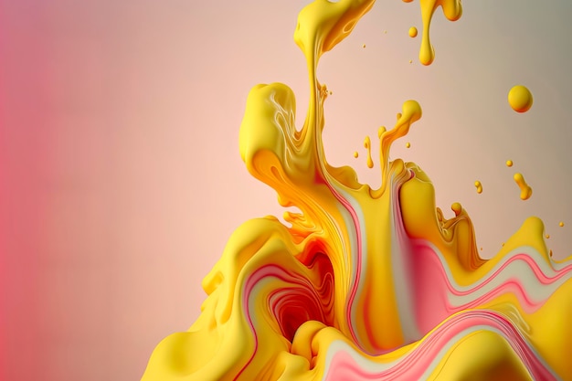 Foto fondo abstracto con una pintura líquida de onda aigenerated