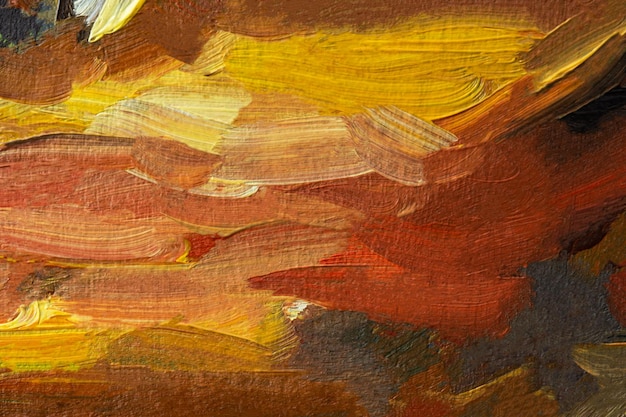 Fondo abstracto pintura otoñal naranja marrón amarillo beige colores mezclados de pintura al óleo