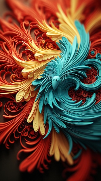 Un fondo abstracto de plumas de colores hermosos