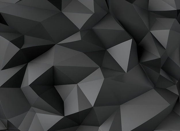 Fondo abstracto poligonal negro textura triangular en 3D